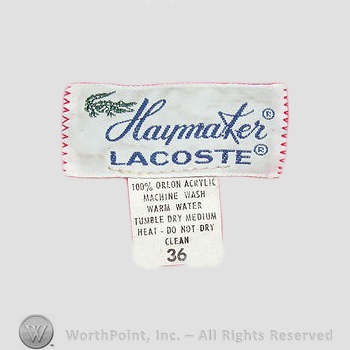 Clothing label : LaCoste.