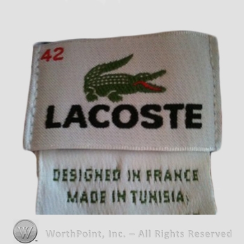 Clothing label : LaCoste.
