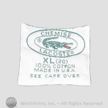 Clothing label : LaCoste.