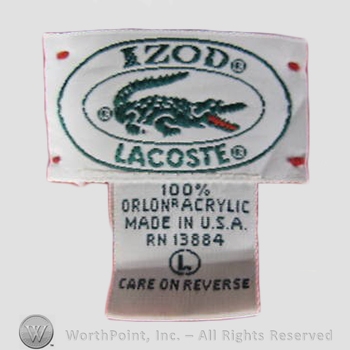 Clothing label : LaCoste.