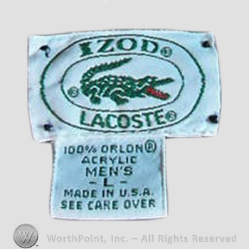Clothing label : LaCoste.