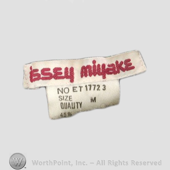 Clothing label : Issey Miyake.