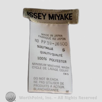 Clothing label : Issey Miyake.