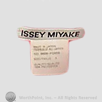 Clothing label : Issey Miyake.
