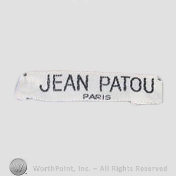 Clothing label : Jean Patou.