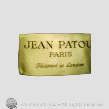 Clothing label : Jean Patou.