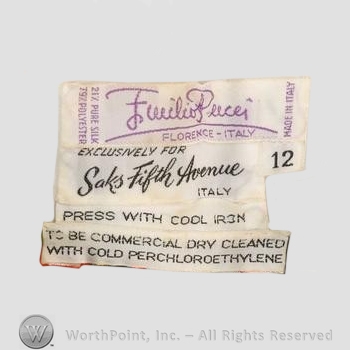 Clothing label : Emilio Pucci.