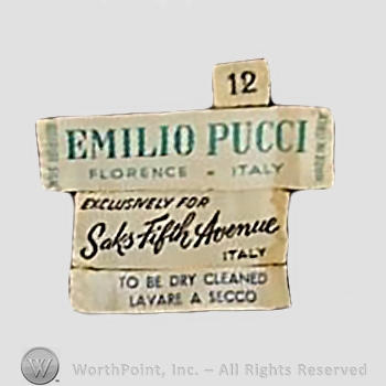 Clothing label : Emilio Pucci.