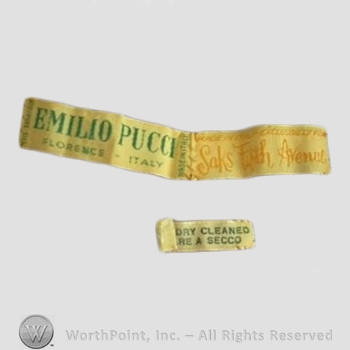 Clothing label : Emilio Pucci.