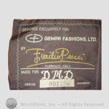 Clothing label : Emilio Pucci.