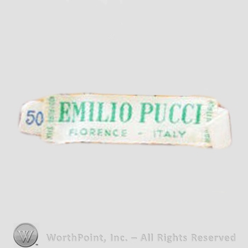 Clothing label : Emilio Pucci.