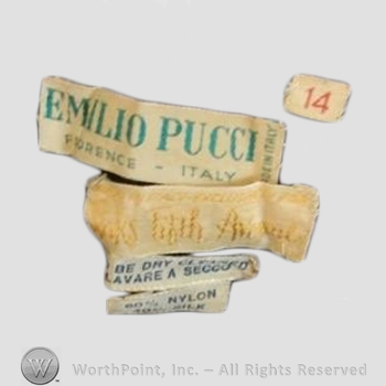 Clothing label : Emilio Pucci.