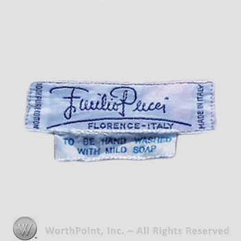 Clothing label : Emilio Pucci.
