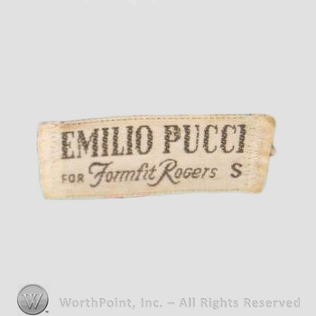 Clothing label : Emilio Pucci.