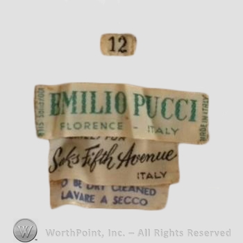 Clothing label : Emilio Pucci.