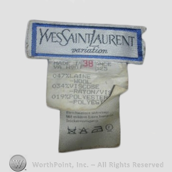 Clothing label : Yves Saint Laurent.