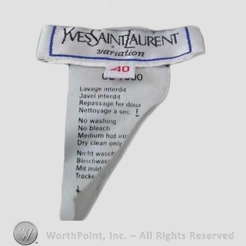 Clothing label : Yves Saint Laurent.