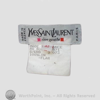Clothing label : Yves Saint Laurent.