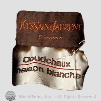 Clothing label : Yves Saint Laurent.