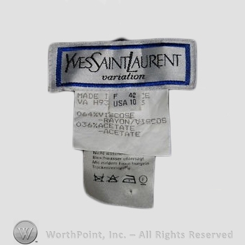 Clothing label : Yves Saint Laurent.
