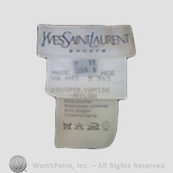 Clothing label : Yves Saint Laurent.