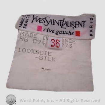 Clothing label : Yves Saint Laurent.