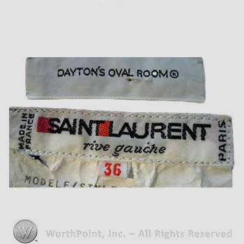 Clothing label : Yves Saint Laurent.