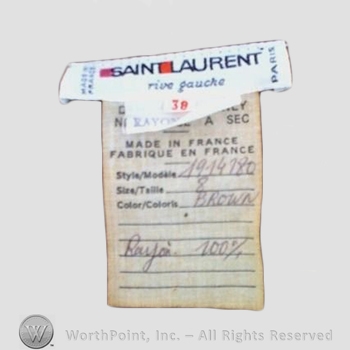Clothing label : Yves Saint Laurent.