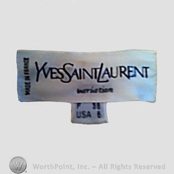 Clothing label : Yves Saint Laurent.