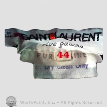 Clothing label : Yves Saint Laurent.