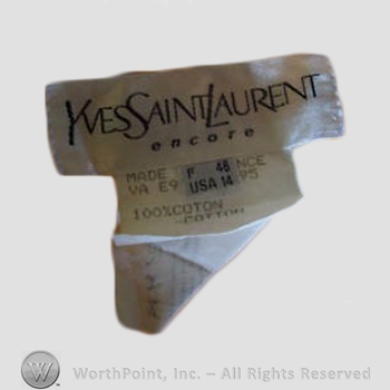 Clothing label : Yves Saint Laurent.