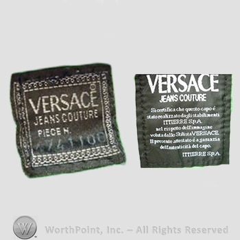 Clothing label : Versace.