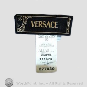 Clothing label : Versace.