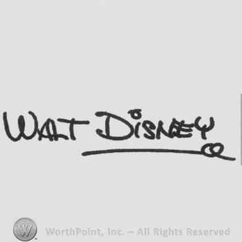 Signature: Walt Disney.