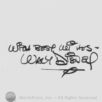 Signature: Walt Disney.