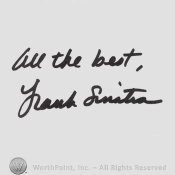 Signature: Frank Sinatra.