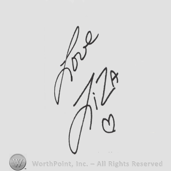 Signature: Liza Minnelli.