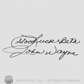 Signature: John Wayne.