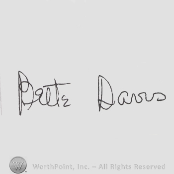Signature: Bette Davis.