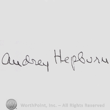 Signature: Audrey Hepburn.