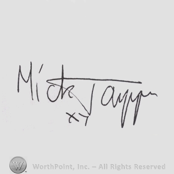 Signature: Mick Jagger.