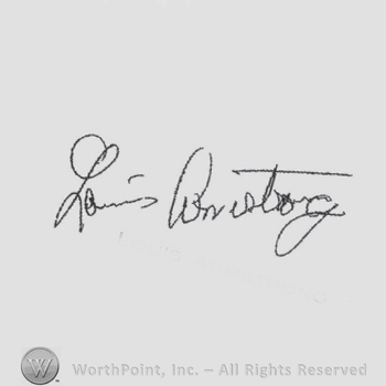 Signature: Louis Armstrong.