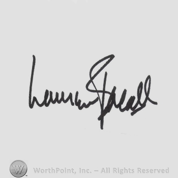 Signature: Lauren Bacall.