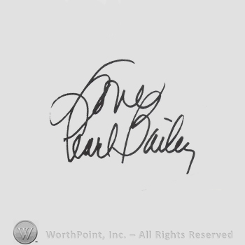 Signature: Pearl Bailey.