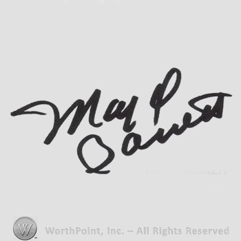Signature: Majel Barrett.
