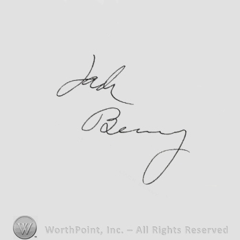 Signature: Jack Benny.