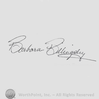 Signature: Barbara Billingsley.