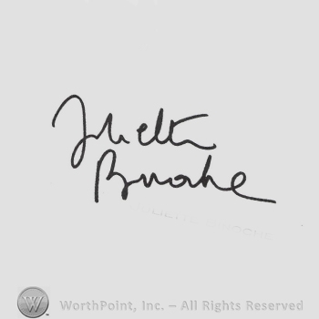 Signature: Juliette Binoche.