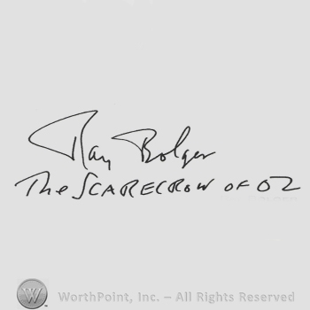 Signature: Ray Bolger.