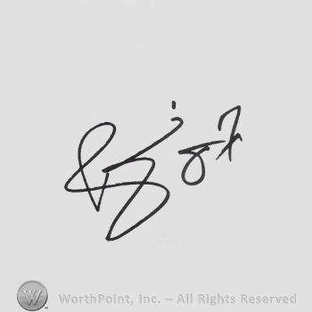 Signature: David Bowie.